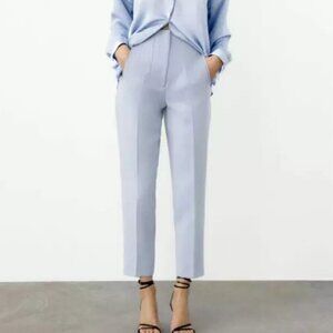 ZARA High Waisted Ankle Pants - Sky Blue - Large
